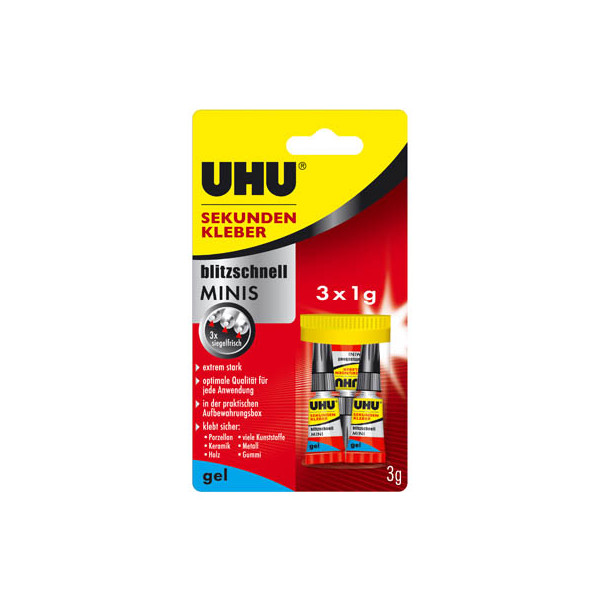 4026700453706 - Sekundenkleber 45370 blitzschnell MINIS gel 3x1g permanent 4026700453706 3 Stück