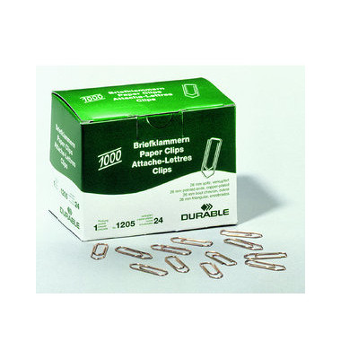 Büroklammern 1205-24, 26mm, Metall verkupfert, 1000 Stück Büroklammern 1205-24, 26mm, Metall verkupfert, 1000 Stück