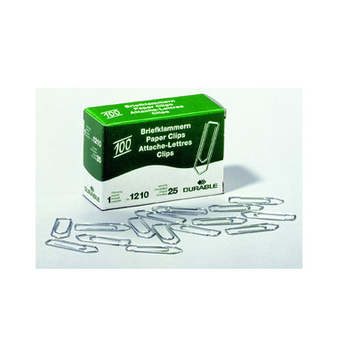 Büroklammern 1210-25, 32mm, Metall verzinkt silber, 100 Stück Büroklammern 1210-25, 32mm, Metall verzinkt silber, 100 Stück