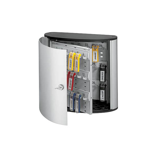 4005546103747 - DURABLE KEY BOX Schlüsselkasten Schlüsselbox für Schlüsselanhänger metallic silber Für 36 Schlüssel Maße 302 x 280 x 118 mm