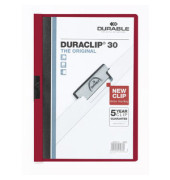 Klemmhefter DURACLIP 30 220031, A4 rot, für ca. 30 Blatt, Polyvinylchlorid (PVC) 80g