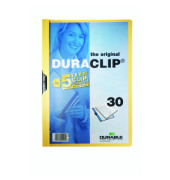 Klemmhefter DURACLIP 30 220004, A4 gelb, für ca. 30 Blatt, Polyvinylchlorid (PVC)