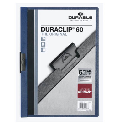 Klemmhefter DURACLIP 60 2209-07, A4, für ca. 60 Blatt, Kunststoff, blau