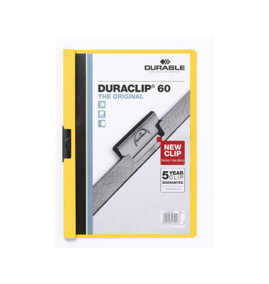 Klemmhefter DURACLIP 60 220904, A4 gelb, für ca. 60 Blatt, Polyvinylchlorid (PVC)