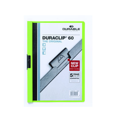 Klemmhefter DURACLIP 60 220905, A4 grün, für ca. 60 Blatt, Polyvinylchlorid (PVC) 80g