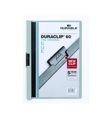 Klemmhefter DURACLIP 60 220910, A4 grau, für ca. 60 Blatt, Polyvinylchlorid (PVC)
