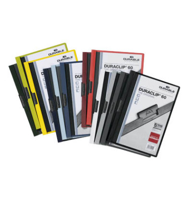 Klemmhefter DURACLIP 60 220900, A4 farbig sortiert, für ca. 60 Blatt, Polyvinylchlorid (PVC)