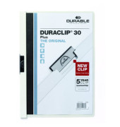 Klemmhefter DURACLIP PLUS 30 221302, A4 weiß, für ca. 30 Blatt, Polyvinylchlorid (PVC) 80g
