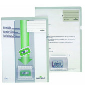 Sichthüllen Diktat 234716 mit Kassettenhülle, mit Beschriftungsfenster, A4, transparent genarbt, oben & rechts offen, 0,28mm