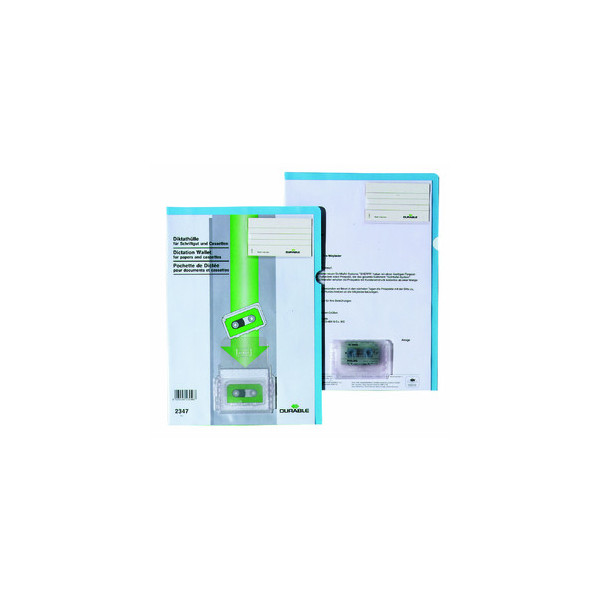 4005546230467 - Diktathülle DIN A4 mit transparentem Vorderdeckel PVC blau