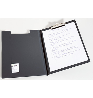Klemmbrettmappe 2357-01, A4, schwarz, Karton mit PVC-Überzug