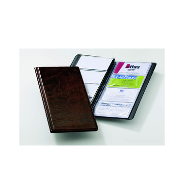 Visitenkartenalbum für 96 Karten braun 253x115mm Visitenkartenalbum für 96 Karten braun 253x115mm