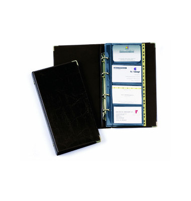 Visitenkartenringbuch VISIFIX schwarz für 200 Karten 25 Hüllen Visitenkartenringbuch VISIFIX schwarz für 200 Karten 25 Hüllen