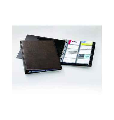 Visitenkartenringbuch VISIFIX A4 braun für 600 Karten 20 Hüllen Visitenkartenringbuch VISIFIX A4 braun für 600 Karten 20 Hüllen