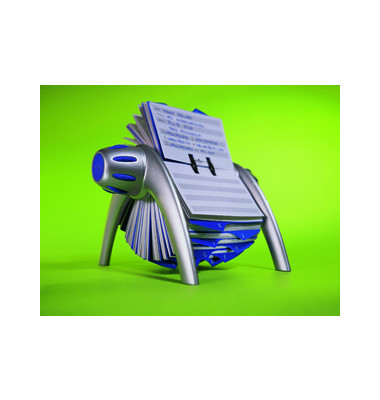 Rollkartei Telindex Flip Vegas silber f&uuml;r 500 Karten Kunststoff