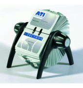 Rollkartei Telindex Flip Vegas schwarz f&uuml;r 400 Karten Kunststoff