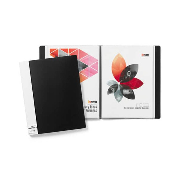 2 Stück Durable Sichtbuch Duralook Plus 2425-01, schwarz, A4, mit 50 Hüllen, Polypropylen (PP) 4005546241449 Durable