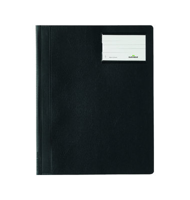 Schnellhefter 250001, A4+, schwarz, Polyvinylchlorid (PVC), Vorderdeckel opak