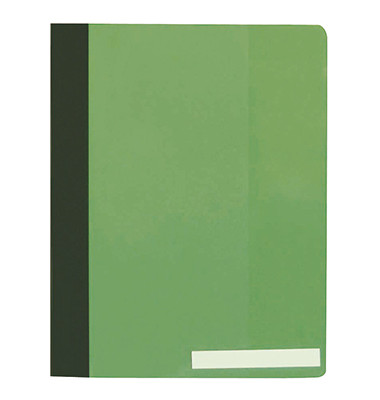 Schnellhefter 251005, A4+, grün, Polyvinylchlorid (PVC), Vorderdeckel transparent