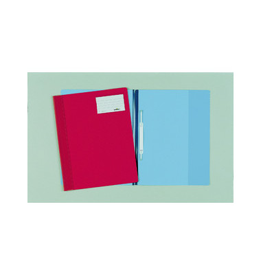 Schnellhefter 251003, A4+, rot, Polyvinylchlorid (PVC), Vorderdeckel transparent