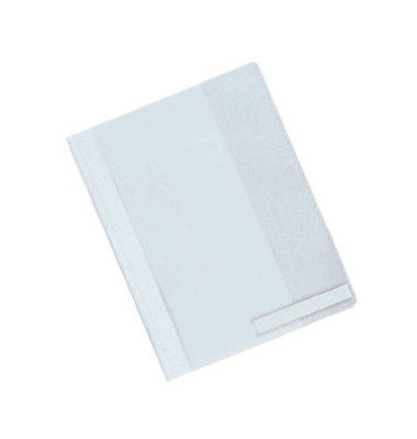 Schnellhefter 251002, A4+, weiß, Polyvinylchlorid (PVC), Vorderdeckel transparent