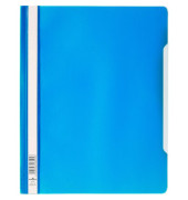 Schnellhefter Standard 257006, A4+, blau, Polyvinylchlorid (PVC), 80g, Vorderdeckel transparent