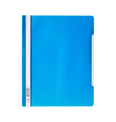 Schnellhefter 257006, A4+, blau, Polyvinylchlorid (PVC), Vorderdeckel transparent