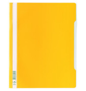 Schnellhefter Standard 257004, A4+, gelb, Polyvinylchlorid (PVC), 80g, Vorderdeckel transparent