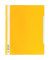 Schnellhefter Standard 257004, A4+, gelb, Polyvinylchlorid (PVC), 80g, Vorderdeckel transparent