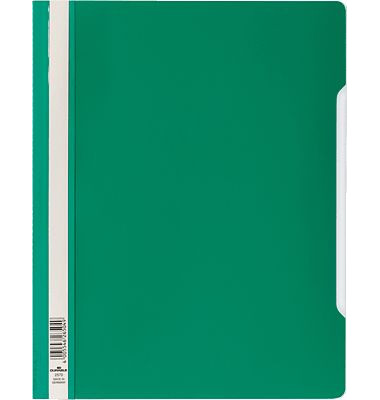Schnellhefter Standard 257005, A4+, gr&uuml;n, Polyvinylchlorid (PVC), 80g, Vorderdeckel transparent