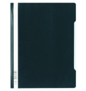 Schnellhefter Standard 257001, A4+, schwarz, Polyvinylchlorid (PVC), 80g, Vorderdeckel transparent