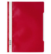 Schnellhefter Standard 257303, A4, rot, Polypropylen (PP), 80g, Vorderdeckel transparent