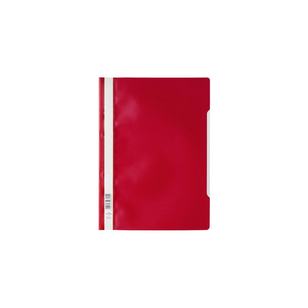 50 Stück Durable Schnellhefter Standard 257303, A4, rot, Polypropylen (PP), Vorderdeckel transparent 4005546265322 Durable