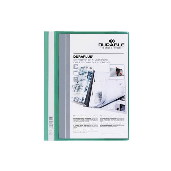 4005546267944 - Schnellhefter Duraplus A4+ überbreit grün PVC Kunststoff kaufmännische Heftung bis 200 Blatt 4005546267944 Durable