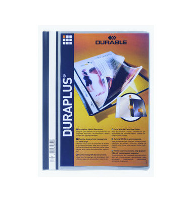 Schnellhefter DURAPLUS 257910, A4+, grau, Polyvinylchlorid (PVC), Vorderdeckel transparent