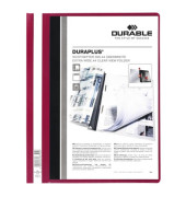Schnellhefter DURAPLUS 257903, A4+, rot, Polypropylen, 80g, Vorderdeckel transparent