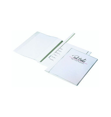 Schnellhefter DURAPLUS DE LUXE 258902, A4+, wei&szlig;, Kunststoff, 80g, Vorderdeckel transparent