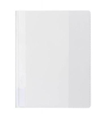 Schnellhefter 268102, A4+, weiß, Kunststoff, Vorderdeckel transparent