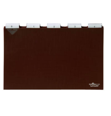Leitregister blanko 5/5-Teilung A4-quer 25 Blatt braun