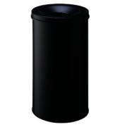 Stahlpapierkorb 62 Liter mit Flammenlöschkopf schwarz