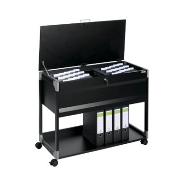 Hängemappenwagen SYSTEM 100 A4 schwarz 875x736x432 2-bahnig Hängemappenwagen SYSTEM 100 A4 schwarz 875x736x432 2-bahnig