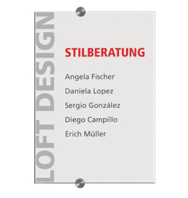 Türschild Crystal Sign transparent 210 x 297mm Türschild Crystal Sign transparent 210 x 297mm