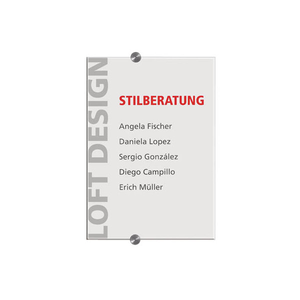 4005546403632 - Türschild crystal sign 210 x 297 mm (b x h) Beschriftungsschild auswechselbar Acrylglas transparent Werkstoff Acrylglas - Durable