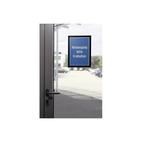 4005546404875 - DURABLE DURAFRAME DIN A4 Inforahmen Selbstklebend Magnetisch Schwarz Hartfolie 487201 234 (B) x 06 (T) x 326 (H) cm 2 Stück