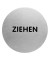 Piktogramm "Ziehen" rund metallic silber Ø 65mm