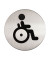 Piktogramm "Behinderten-WC" rund metallic silber Ø 83mm