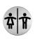Piktogramm "WC Damen & Herren" rund metallic silber Ø 83mm