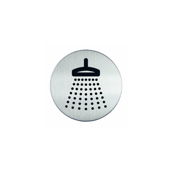 4005546403144 - Piktogramm Dusche rund metallic silber Ø 83mm 4005546403144 Durable