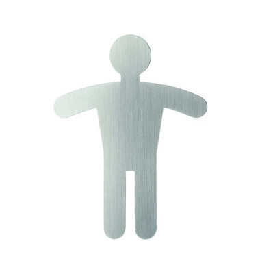 Piktogramm "WC-Herren" eckig metallic silber 120x91mm Piktogramm "WC-Herren" eckig metallic silber 120x91mm