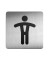 Piktogramm "WC Herren" eckig metallic silber 150x150mm